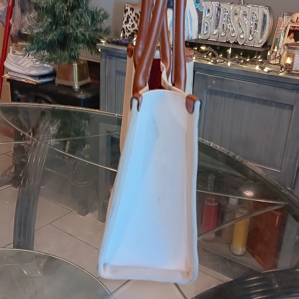 Christian Louboutin Nastroloubi White and Brown Tote Bag - Picture 2 of 10